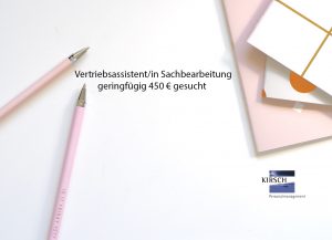 Vertriebsassistentin Sachbearbeitung geringfügig 450 gesucht - Kirsch Personalmanagement GmbH